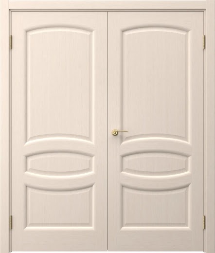 Распашная двустворчатая дверь FK030 (шпон беленый дуб, глухая)