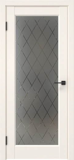 Межкомнатная дверь FK036 (эмалит кремовый, стекло: сатинат ромб)
