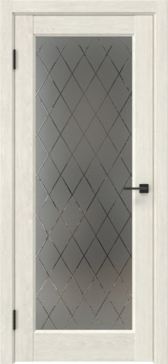 Межкомнатная дверь FK036 (экошпон «дуб шале белый», стекло: сатинат ромб)