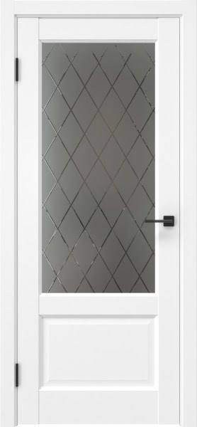 Межкомнатная дверь FK037 (эмалит белый, стекло: сатинат ромб)