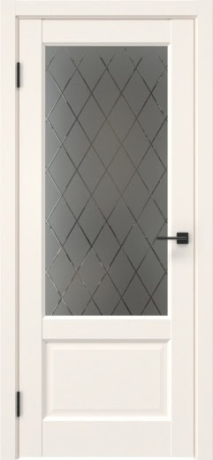 Межкомнатная дверь FK037 (эмалит кремовый, стекло: сатинат ромб)