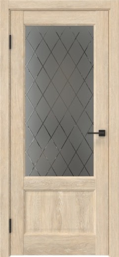 Межкомнатная дверь FK037 (экошпон «дуб шале крем», стекло: сатинат ромб)