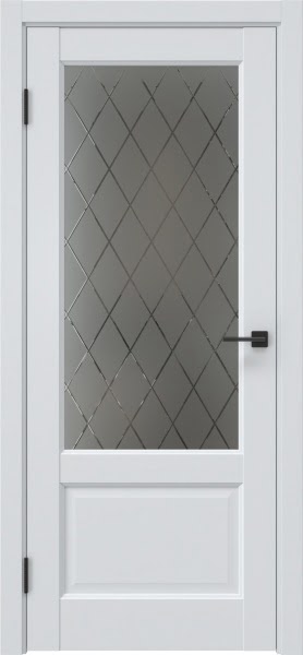 Межкомнатная дверь FK037 (эмалит серый, стекло: сатинат ромб)