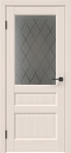 Межкомнатная дверь FK038 (soft touch «ясень капучино», стекло: сатинат ромб)