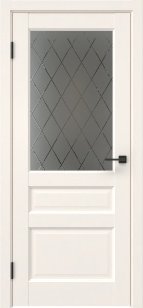 Межкомнатная дверь FK038 (эмалит кремовый, стекло: сатинат ромб)