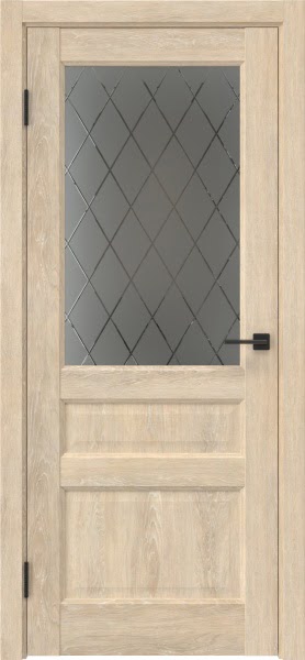 Межкомнатная дверь FK038 (экошпон «дуб шале крем», стекло: сатинат ромб)