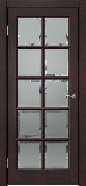 Межкомнатная дверь FM003 (массив сосны «венге», стекло с фацетом)