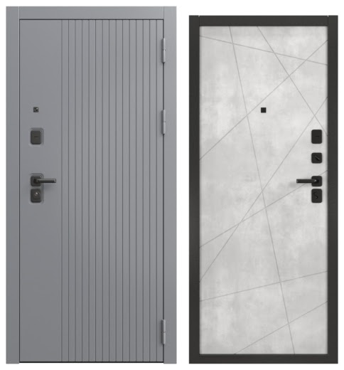 Дверь входная FORT-176/127, графит муар / бетон светлый