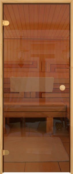 Стеклянная дверь для бани и сауны GB001 (стекло бронзовое)