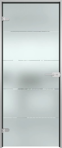 Стеклянная межкомнатная дверь GD001 (стекло белое матовое с гравировкой)