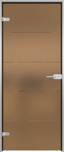 Стеклянная межкомнатная дверь GD001 (стекло сатинат бронзовый с гравировкой)