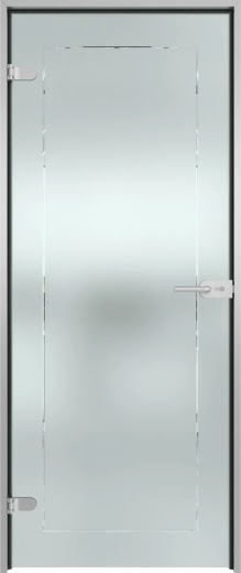 Стеклянная межкомнатная дверь GD002 (стекло белое матовое с гравировкой)