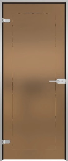 Стеклянная межкомнатная дверь GD002 (стекло сатинат бронзовый с гравировкой)