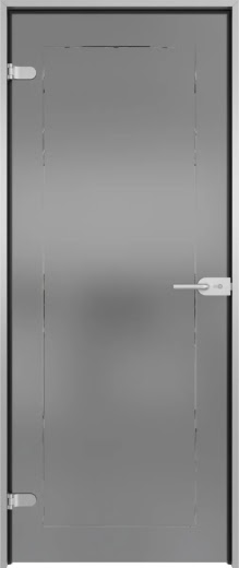 Стеклянная межкомнатная дверь GD002 (стекло серое матовое с гравировкой)