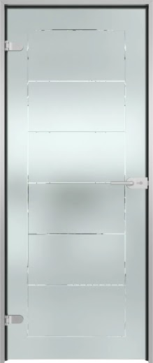 Стеклянная межкомнатная дверь GD003 (стекло белое матовое с гравировкой)