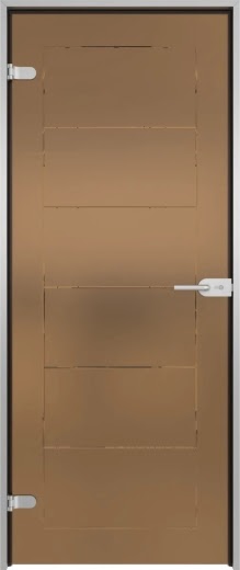 Стеклянная межкомнатная дверь GD003 (стекло сатинат бронзовый с гравировкой)