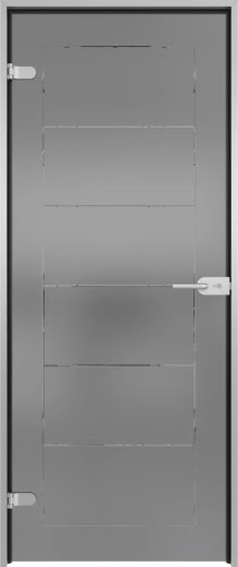 Стеклянная межкомнатная дверь GD003 (стекло серое матовое с гравировкой)
