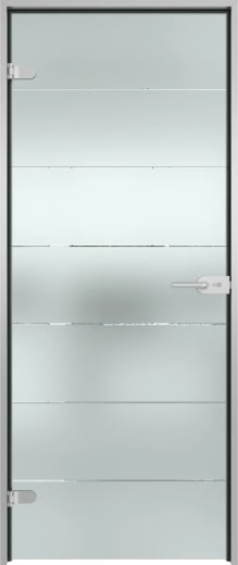 Стеклянная межкомнатная дверь GD005 (стекло белое матовое с гравировкой)