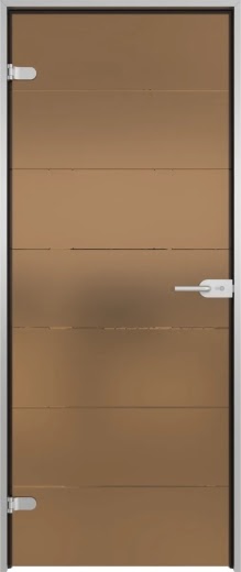 Стеклянная межкомнатная дверь GD005 (стекло сатинат бронзовый с гравировкой)