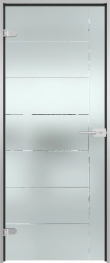 Стеклянная межкомнатная дверь GD006 (стекло белое матовое с гравировкой)