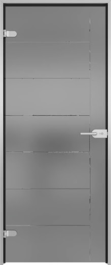Стеклянная межкомнатная дверь GD006 (стекло серое матовое с гравировкой)