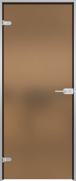 Стеклянная межкомнатная дверь GD007 (стекло сатинат бронзовый)