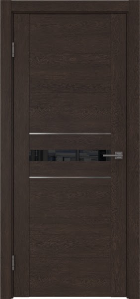 Межкомнатная дверь GM003 (экошпон «дуб шоколад» / лакобель черный)