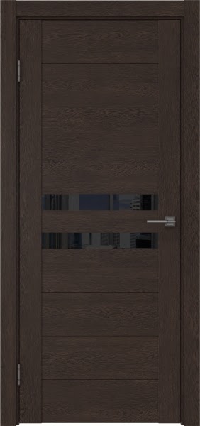 Межкомнатная дверь GM004 (экошпон «дуб шоколад» / лакобель черный)