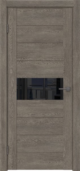 Межкомнатная дверь GM005 (экошпон «серый дуб» / лакобель черный)