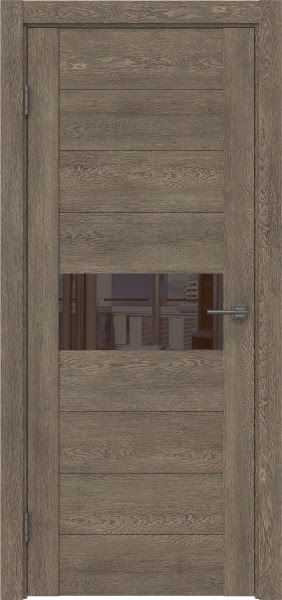 Межкомнатная дверь GM005 (экошпон «дуб антик» / лакобель коричневый)