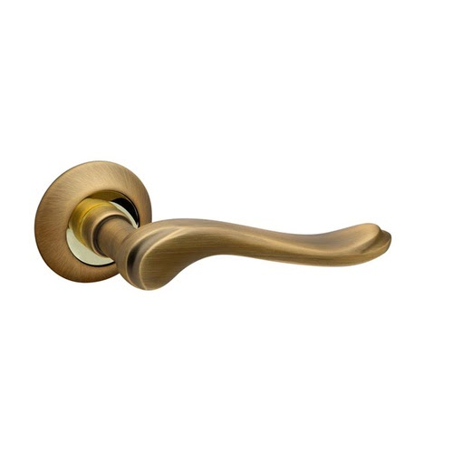 Ручка дверная GRAZIA-RM-ABGP-7 (ЦАМ, бронза – золото)