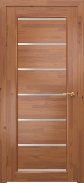 Межкомнатная дверь М2 (массив сосны, лак светлый, стекло матовое)