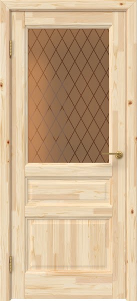 Межкомнатная дверь М5 (массив сосны, без отделки, сатинат бронзовый)