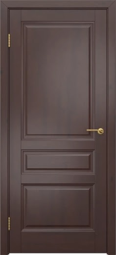 Межкомнатная дверь М5 (массив сосны, лак темный, глухая)