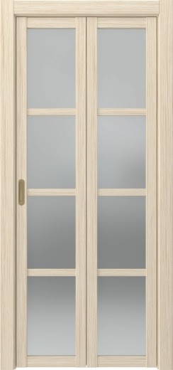 Складная дверь PM001 (экошпон «беленый дуб FL», матовое стекло)