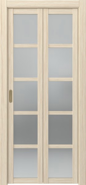 Складная дверь PM002 (экошпон «беленый дуб FL», матовое стекло)