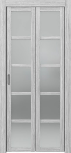 Складная дверь PM002 (экошпон «серый дуб FL», матовое стекло)