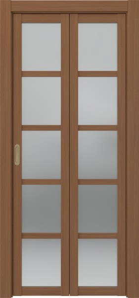 Складная дверь PM002 (экошпон «орех», матовое стекло)