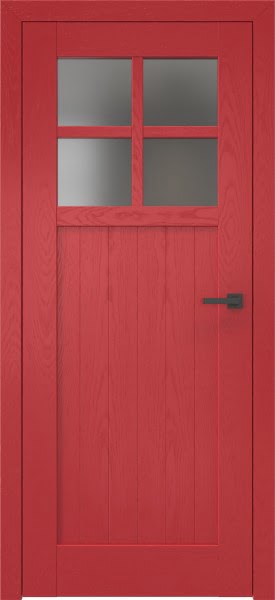 Межкомнатная дверь RL004 (шпон ясень RAL 3001, сатинат)