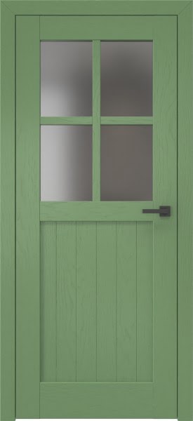 Межкомнатная дверь RL005 (шпон ясень RAL 6011, сатинат)