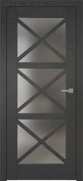 Межкомнатная дверь RL006 (шпон ясень черный, сатинат)