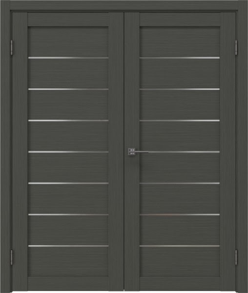 Распашная двустворчатая дверь RM003 (экошпон «грей», сатинат)