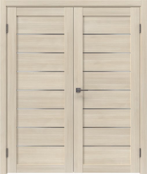Распашная двустворчатая дверь RM003 (экошпон «капучино», сатинат)