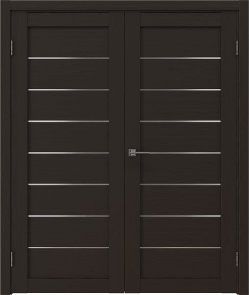 Распашная двустворчатая дверь RM003 (экошпон венге, сатинат)