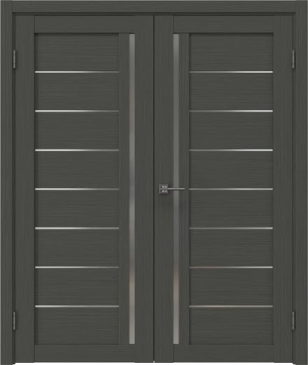 Распашная двустворчатая дверь RM004 (экошпон «грей», сатинат)