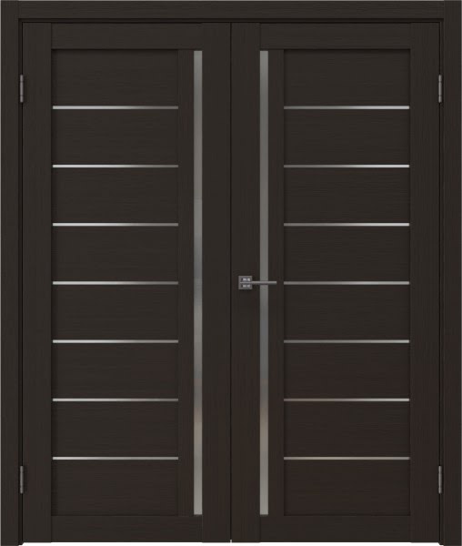 Распашная двустворчатая дверь RM004 (экошпон венге, сатинат)