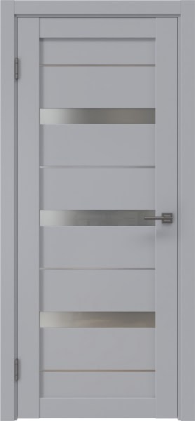 Межкомнатная дверь RM005 (экошпон серый / матовое стекло)