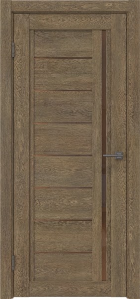 Межкомнатная дверь RM009 (экошпон «дуб антик» / стекло бронзовое)