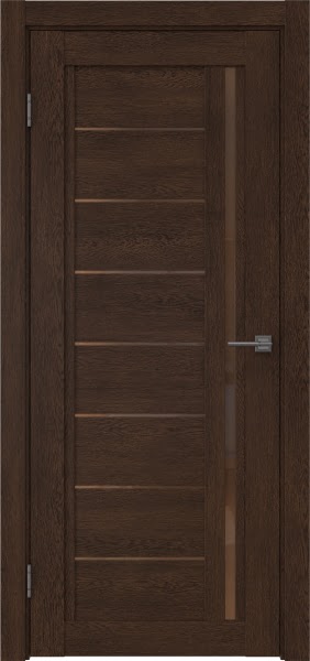 Межкомнатная дверь RM009 (экошпон «дуб шоколад» / стекло бронзовое)
