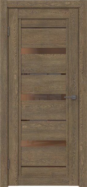 Межкомнатная дверь RM011 (экошпон «дуб антик» / стекло бронзовое)